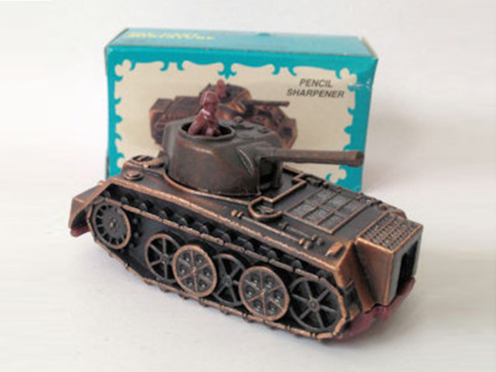 ARMY TANK BRONZE PENCIL SHARPENER NEW