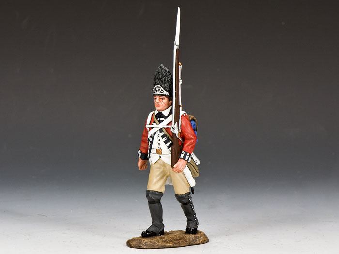 KING & COUNTRY BRITISH REVOLUTIONARY BR082 FUSILIER OFFICER KING'S FLAG MIB 